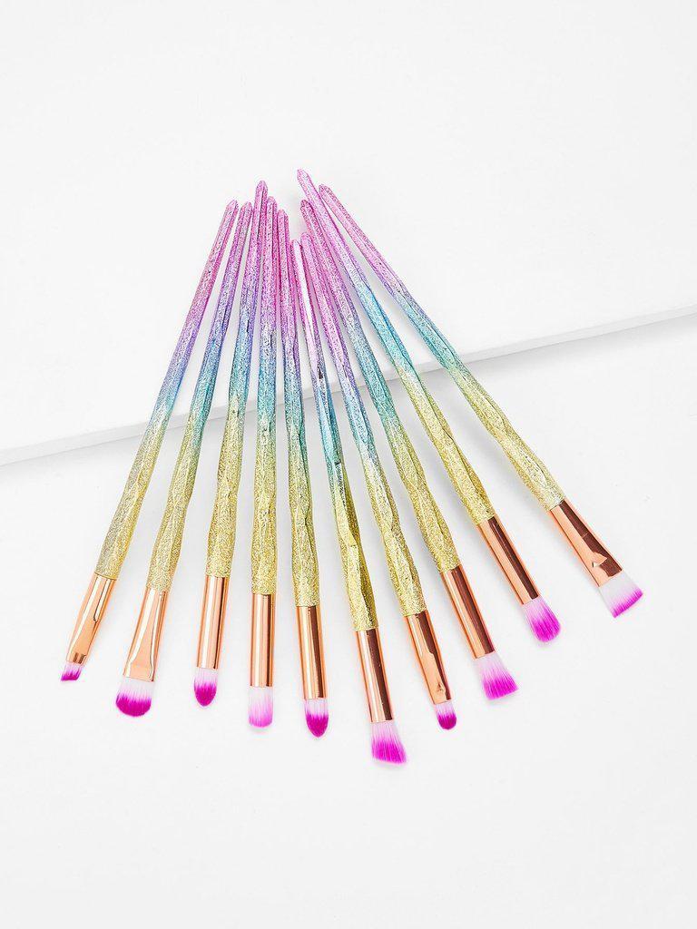 Ombre Handle Makeup Brush 10pcs--Des Mess