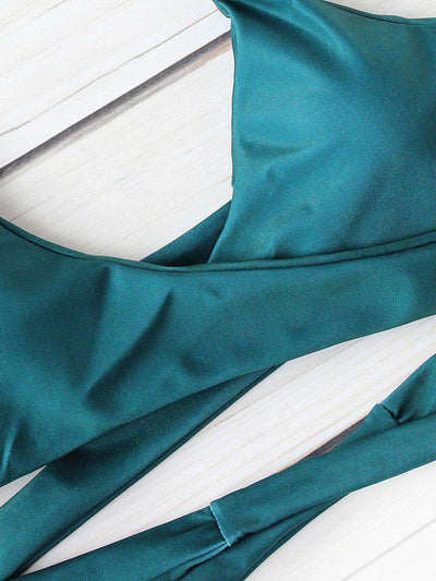 Halter Design Wrap Bikini Set--Des Mess