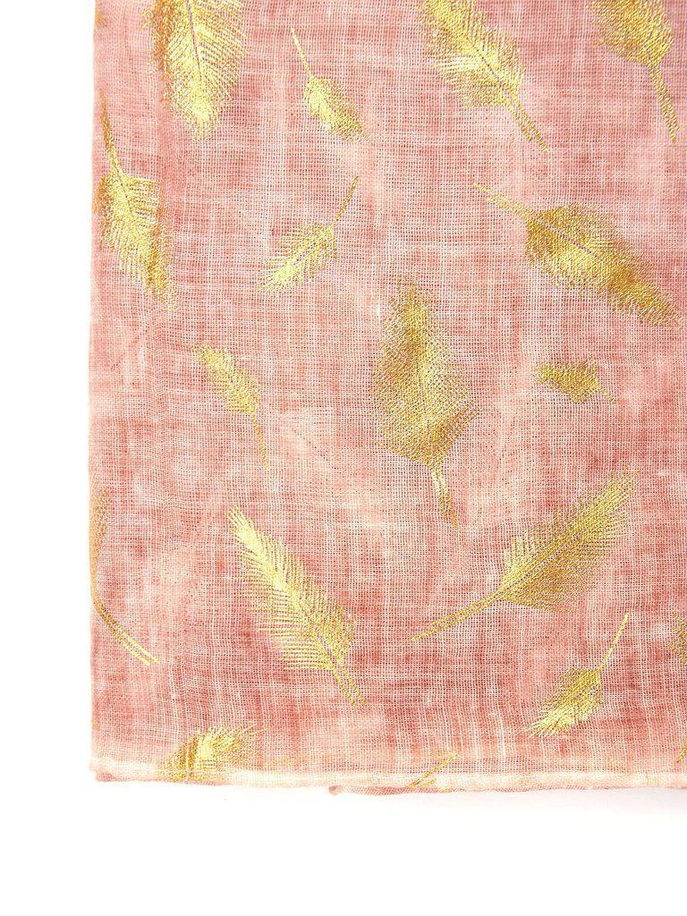Feather Print Light Weight Scarf-accessories-Des Mess