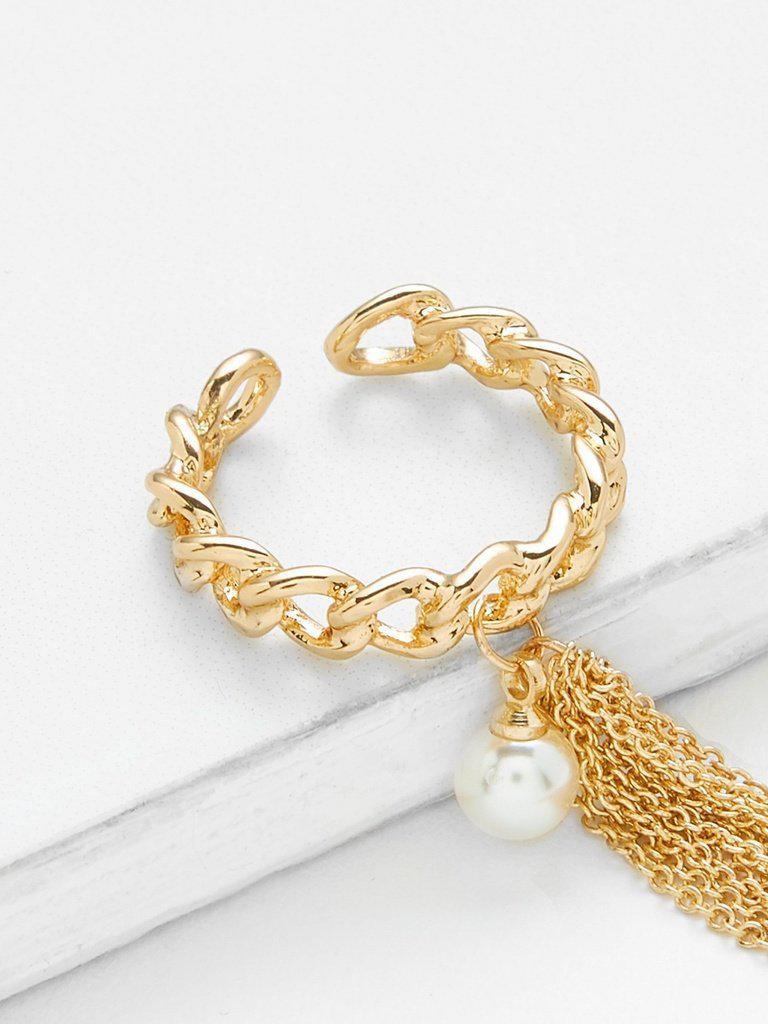 Chain Charm Cuff Ring-jewelry-Des Mess