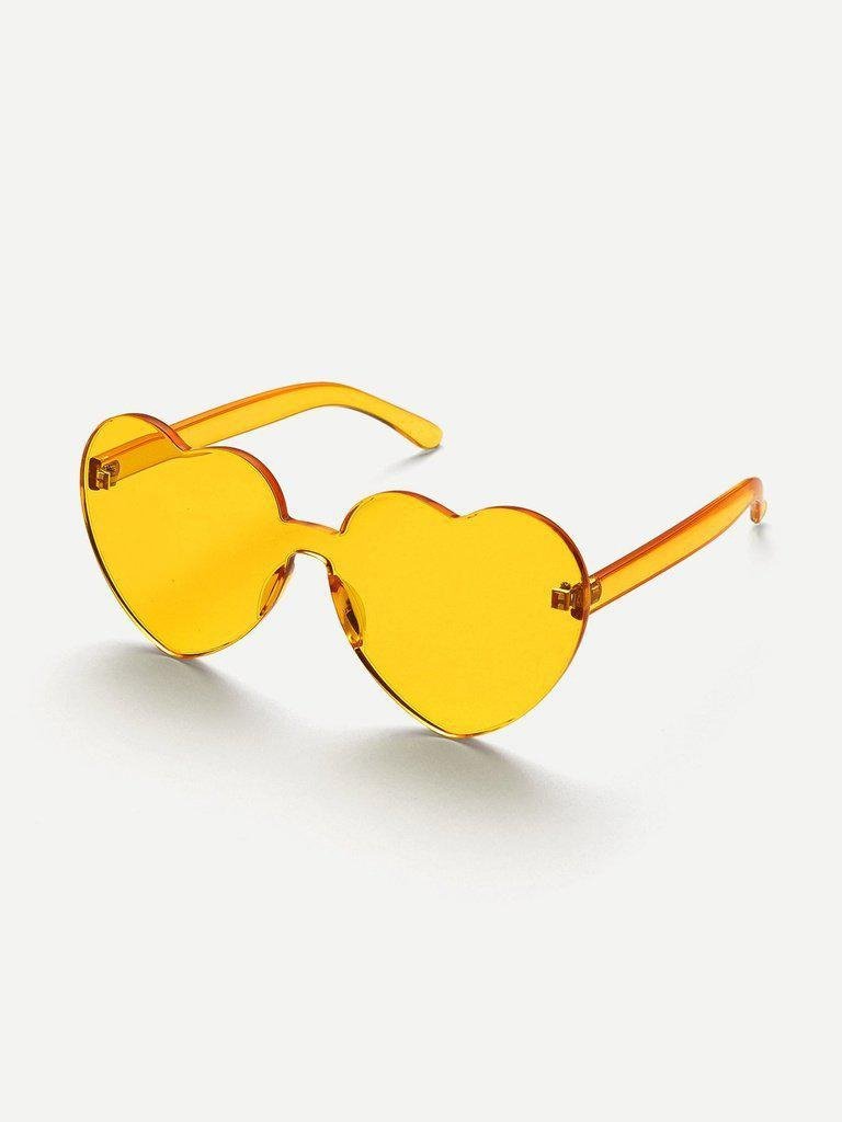 Heart Shaped Lens Rimless Sunglasses-accessories-Des Mess