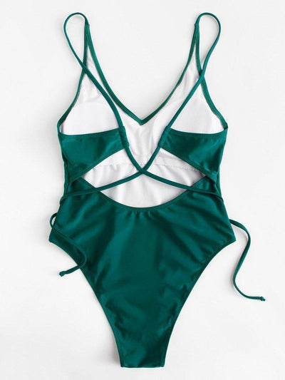 Twist Detail Solid Swimsuit-swimwear-Des Mess