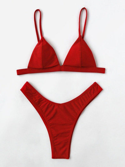 High Leg Triangle Bikini Set-swimwear-Des Mess