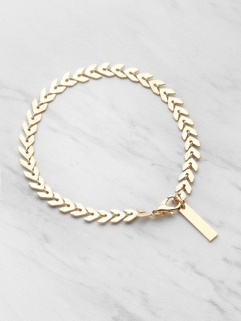 Leaf Shaped Chain Bracelet-jewelry-Des Mess