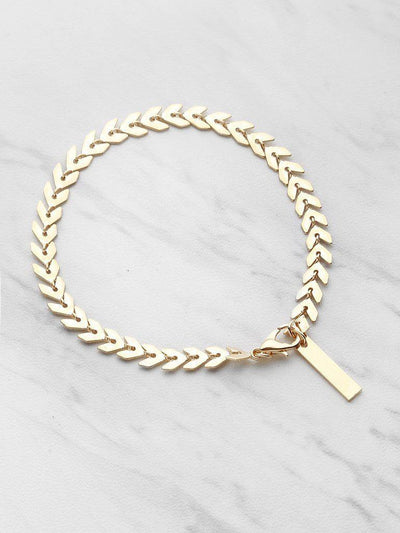 Leaf Shaped Chain Bracelet-jewelry-Des Mess