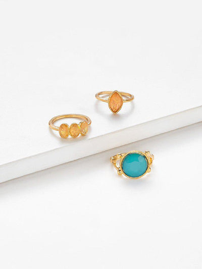 Gemstone Ring Set 3pcs-jewelry-Des Mess