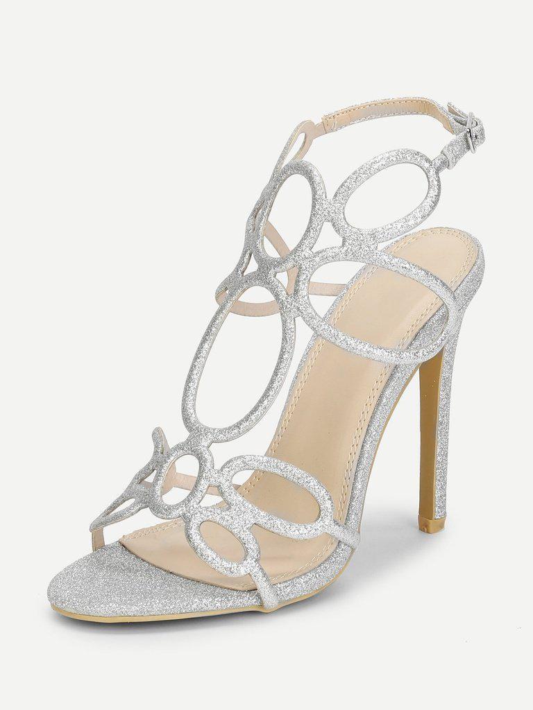 Glitter Design High Heel Sandals-shoes-Des Mess