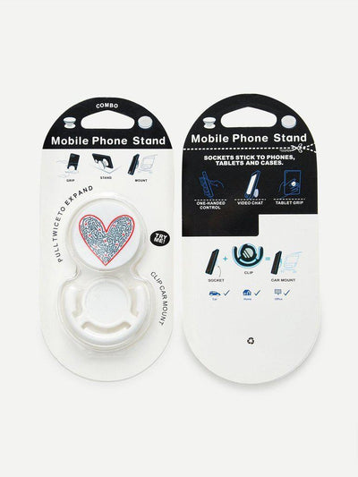 Heart Print Gasbag Phone Holder-others-Des Mess