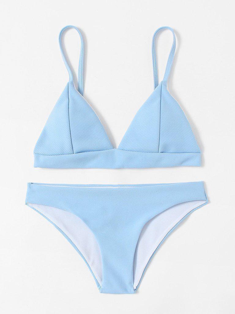 Seam Detail Triangle Bikini Set-swimwear-Des Mess