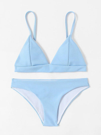 Seam Detail Triangle Bikini Set-swimwear-Des Mess