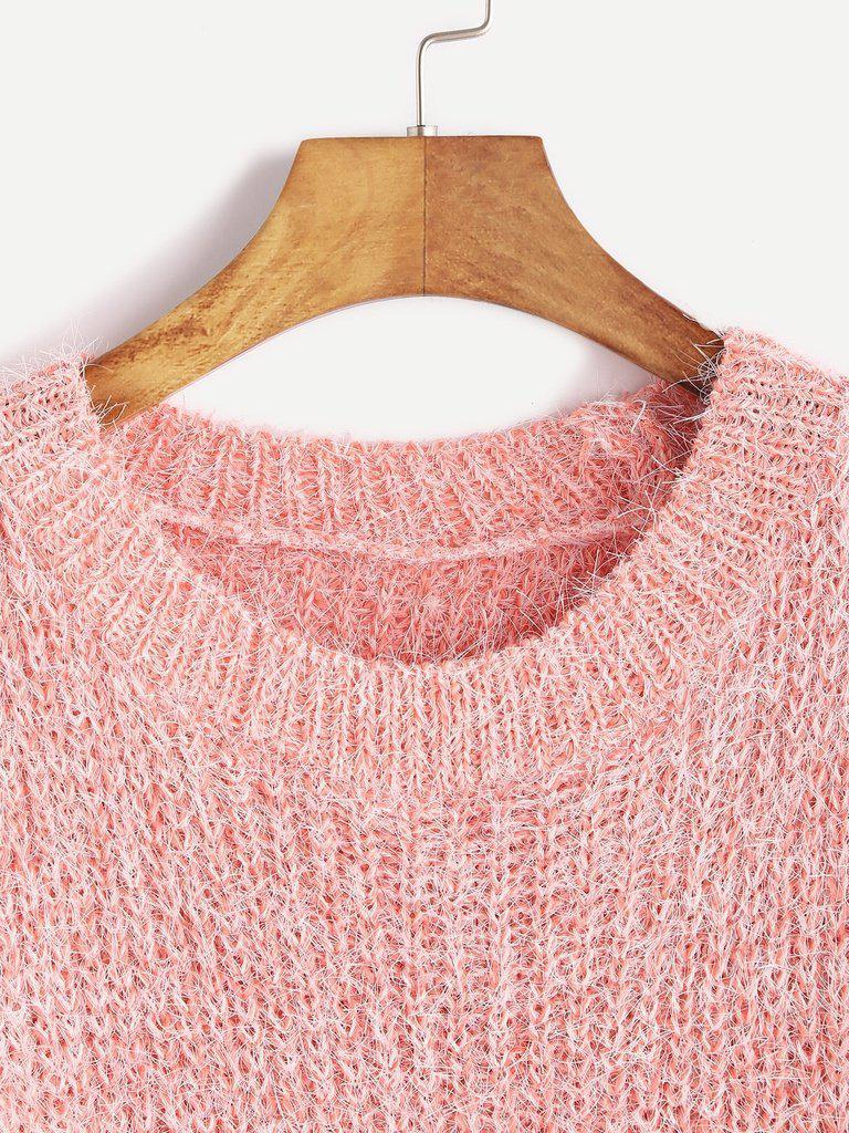 Fuzzy Chunky Knit Sweater-outerwear-Des Mess