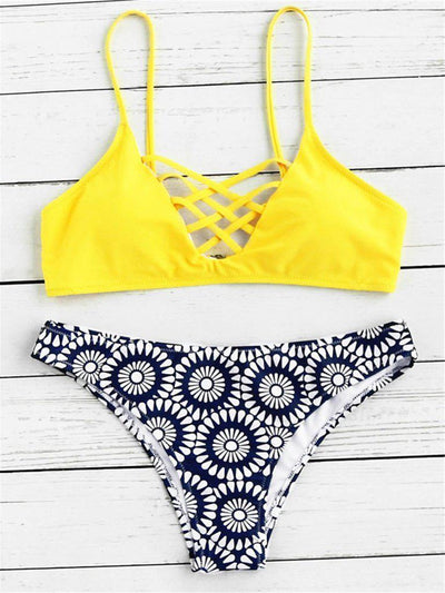 Criss Cross Bikini Set-swimwear-Des Mess