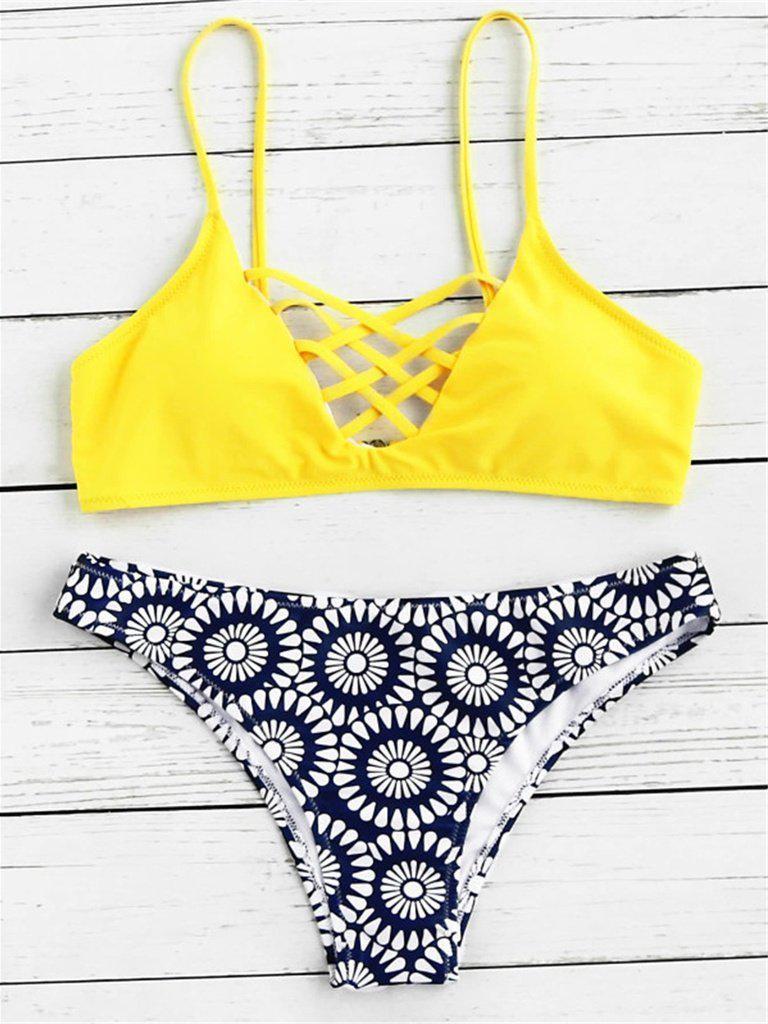 Criss Cross Bikini Set-swimwear-Des Mess