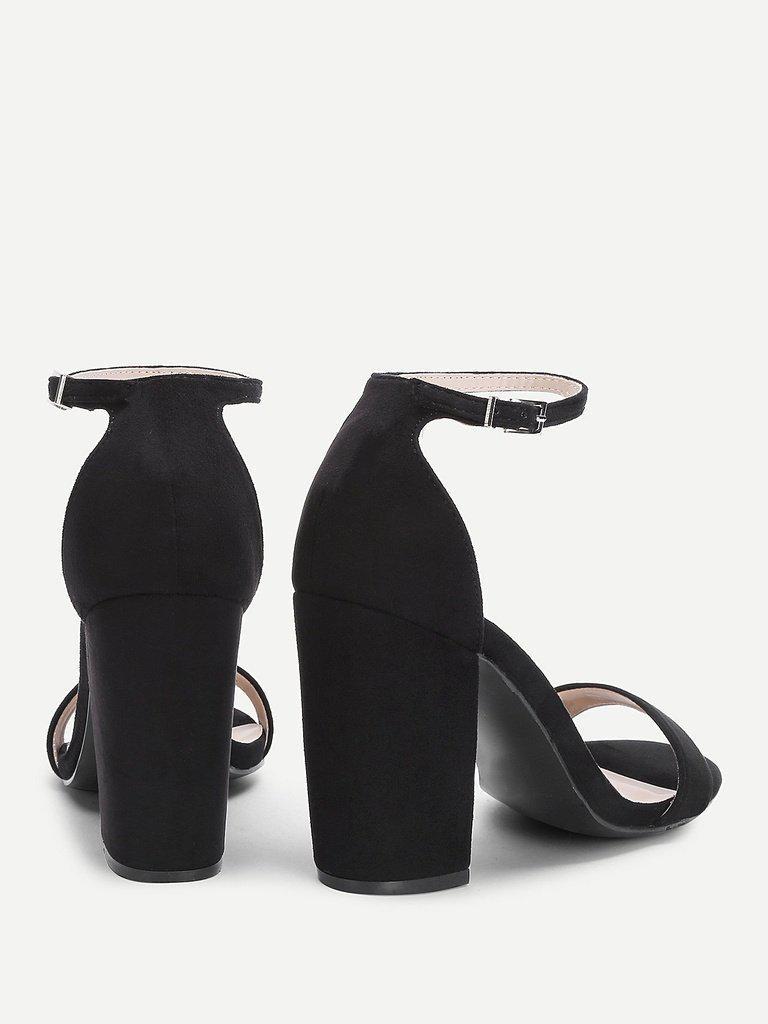 Two Part Ankle Strap Suede Heels-shoes-Des Mess
