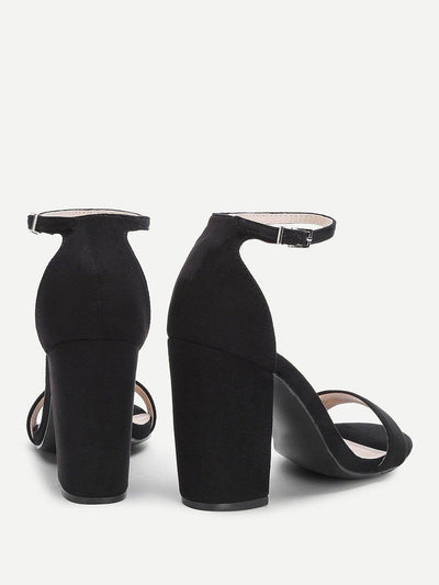Two Part Ankle Strap Suede Heels-shoes-Des Mess