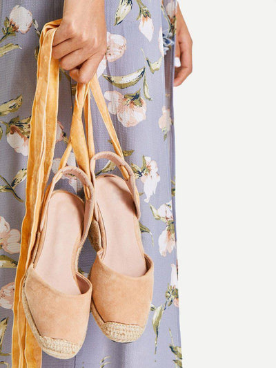 Tie Leg Velvet Cap Toe Wedges-shoes-Des Mess