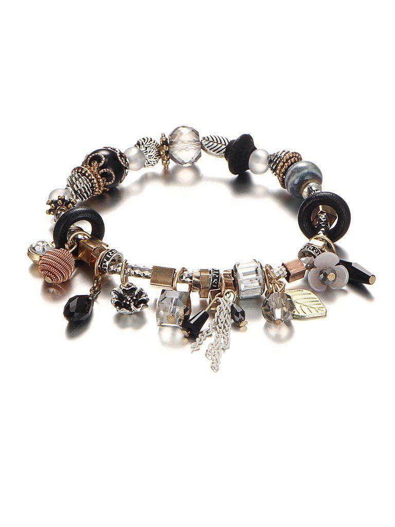 Leaf & Crystal Design Charm Bracelet-jewelry-Des Mess