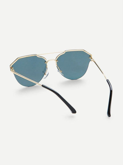 Mirror Lens Rimless Sunglasses-accessories-Des Mess