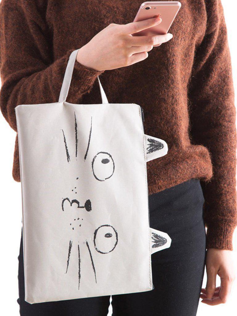 Cat Pattern Canvas File Folder Bag-others-Des Mess