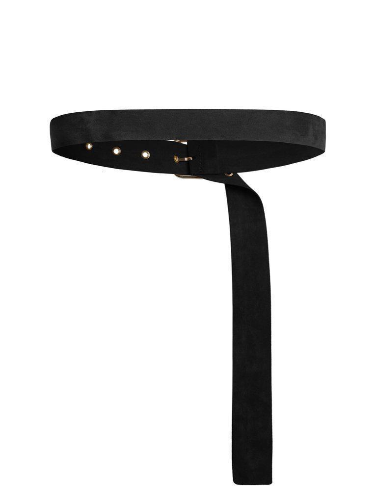 Square Buckle Eyelet Suede Belt-accessories-Des Mess