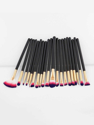 Color Block Bristle Makeup Brush 20pcs--Des Mess