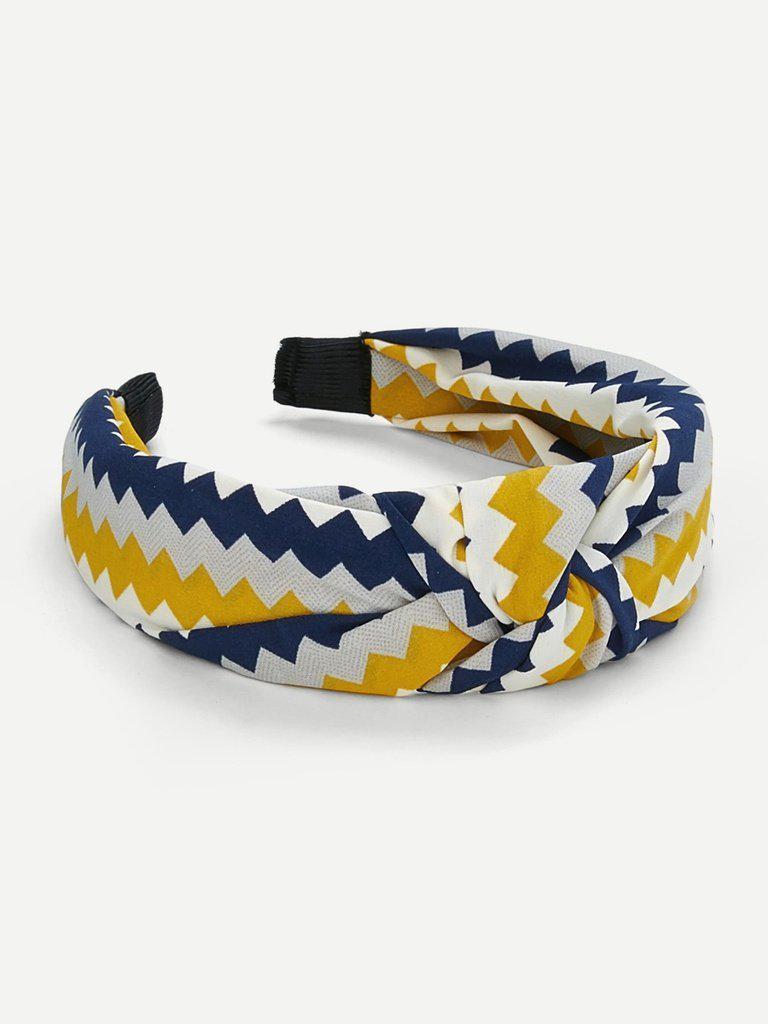Geometric Print Knot Design Headband-hair-Des Mess