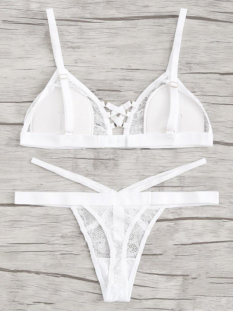 Criss Cross Lace Lingerie Set-lingerie-Des Mess