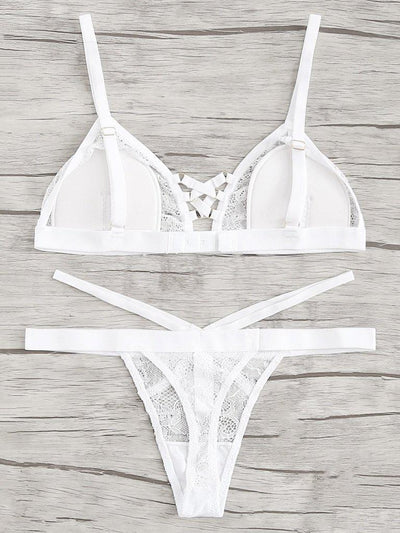 Criss Cross Lace Lingerie Set-lingerie-Des Mess