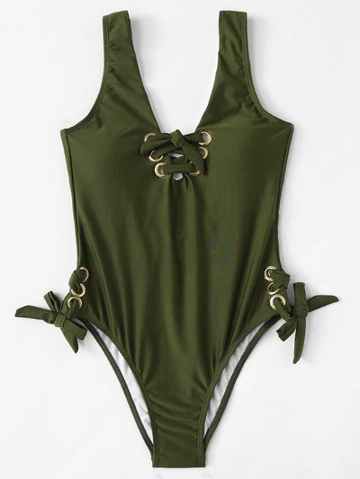 Lace Up Swimsuit-swimwear-Des Mess