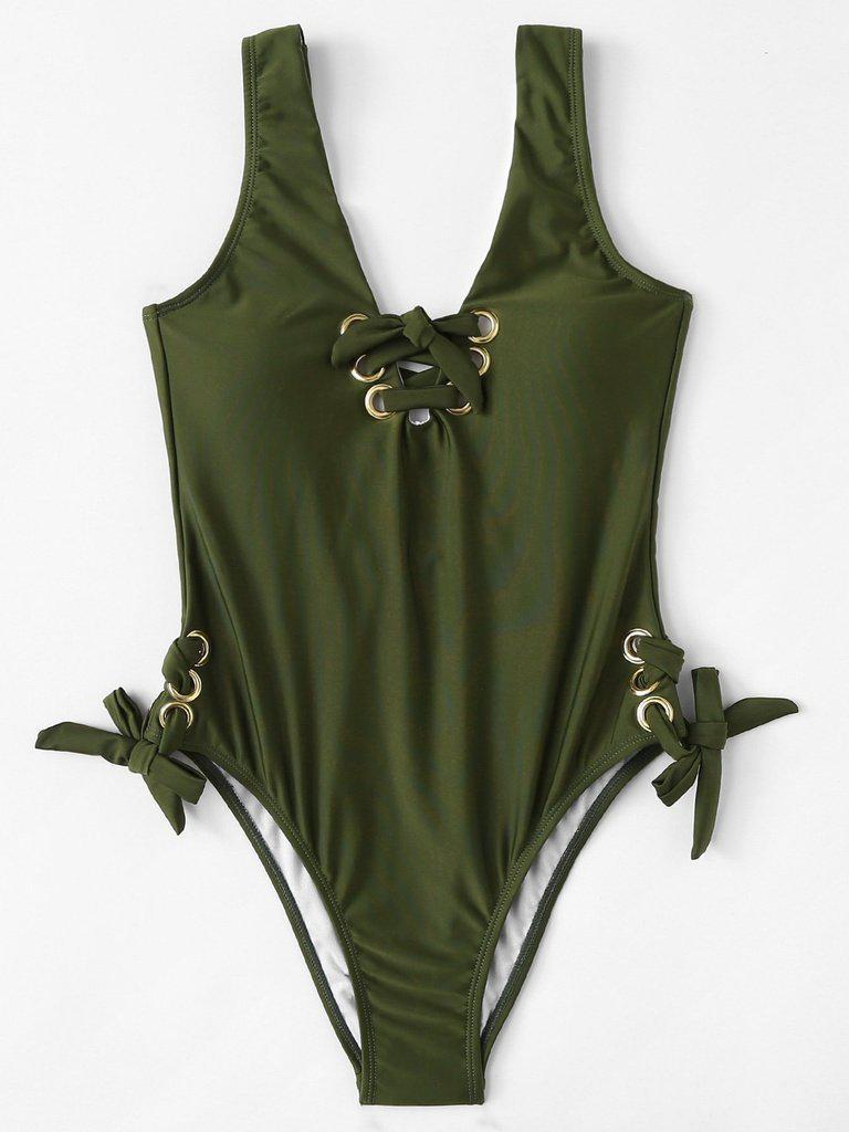 Lace Up Swimsuit-swimwear-Des Mess