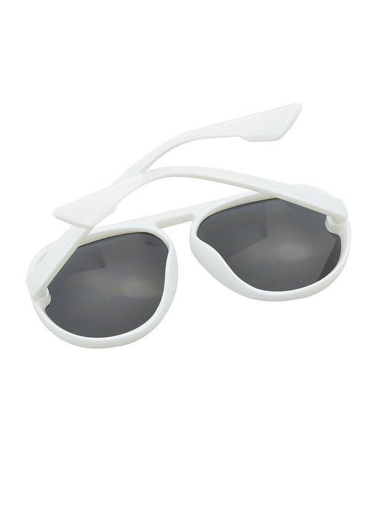 WhitegrayLarge Frame Thick Side Sunglasses-accessories-Des Mess