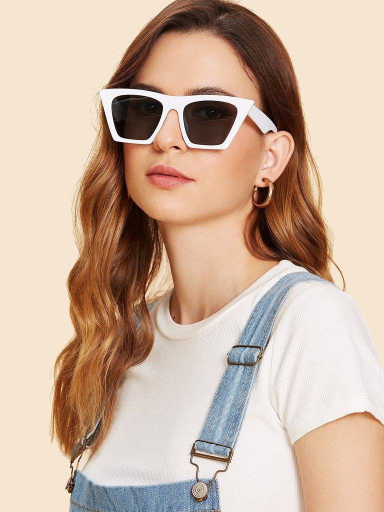 Cat Eye Flat Lens Sunglasses-accessories-Des Mess