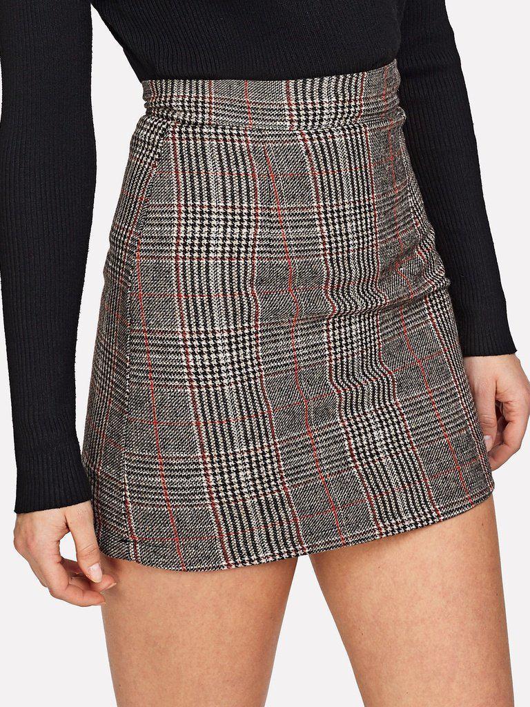Wales Check Zip Back Skirt-bottom-Des Mess