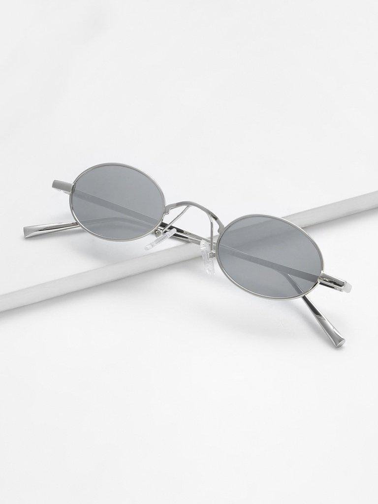 Oval Flat Lens Retro Sunglasses-accessories-Des Mess