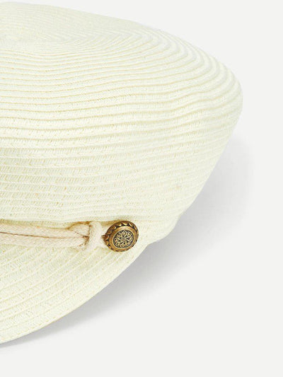 Straw Baker Boy Hat-accessories-Des Mess