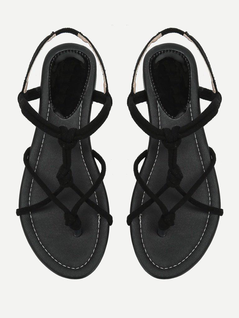 Toe Post Strappy Flat Sandals-shoes-Des Mess