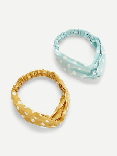 Polka Dot Twist Headband 2pcs-hair-Des Mess