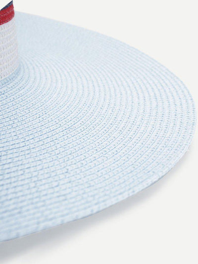 Color Block Design Floppy Hat-accessories-Des Mess