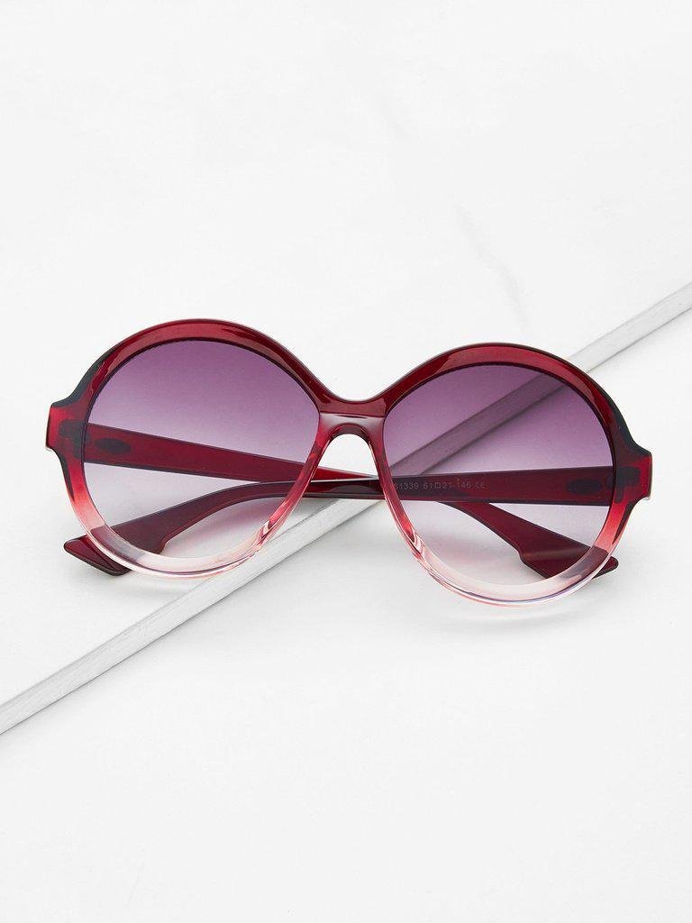 Two Tone Frame Round Lens Sunglasses-accessories-Des Mess