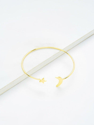 Moon & Star Design Cuff Bracelet-jewelry-Des Mess