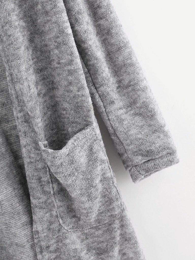 Open Front Cardigan With Pockets-outerwear-Des Mess