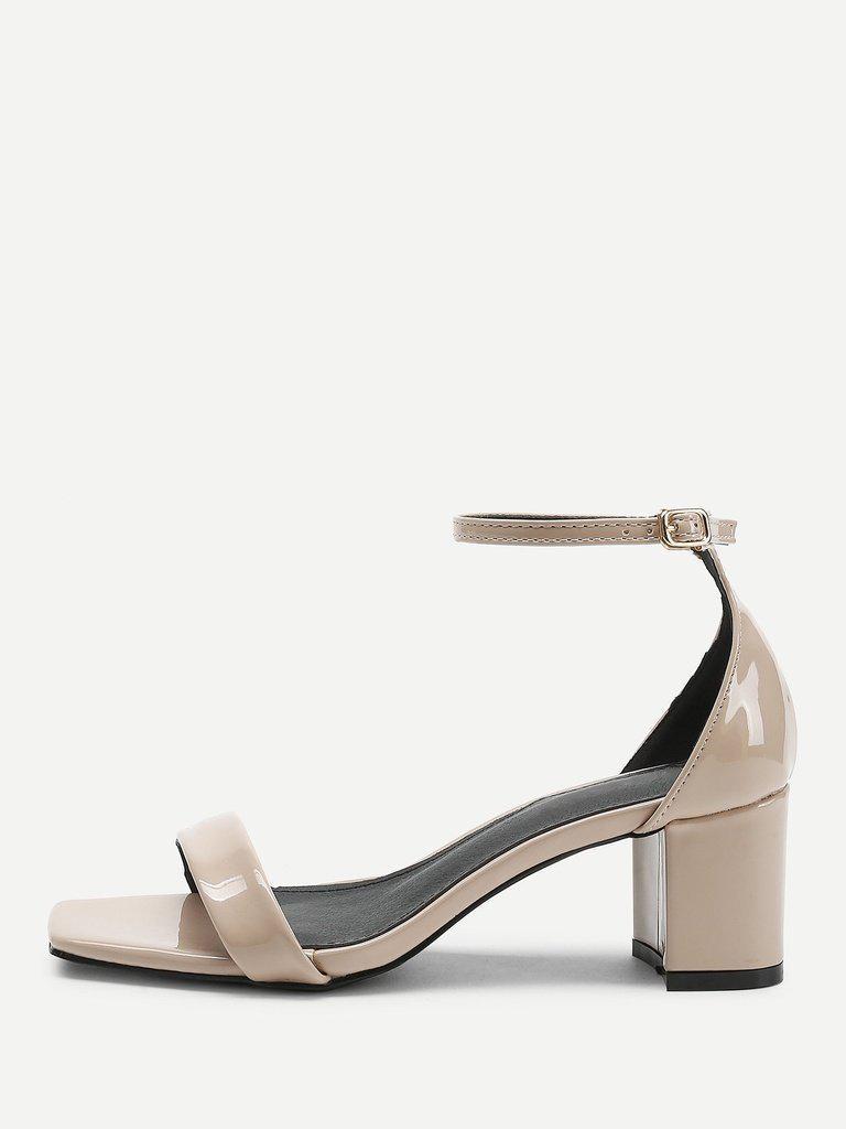 Square Toe Chunky Heeled Sandals-shoes-Des Mess