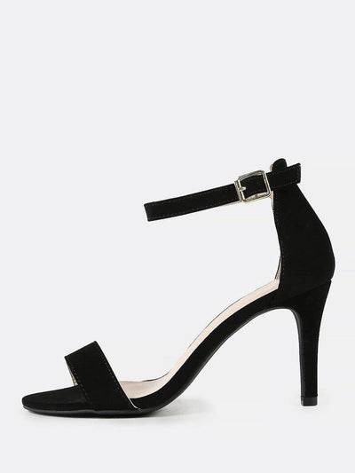 Single Band Open Toe Stiletto Heel BLACK-shoes-Des Mess