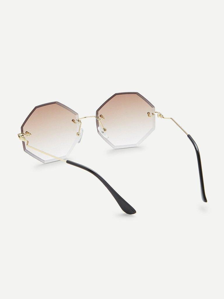 Tinted Lens Rimless Sunglasses-accessories-Des Mess