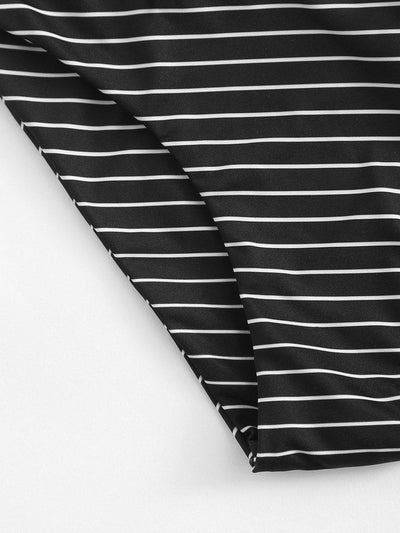 Striped Strappy Bikini Set-swimwear-Des Mess