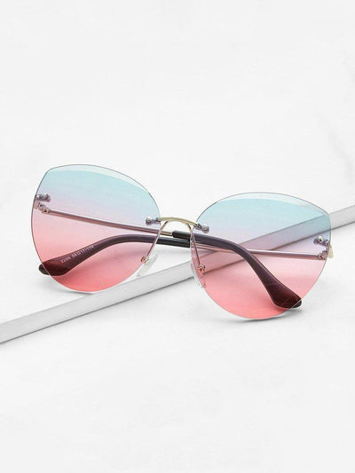 Ombre Lens Rimless Sunglasses-accessories-Des Mess