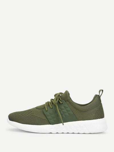 Net Panel Lace Up Trainers-shoes-Des Mess