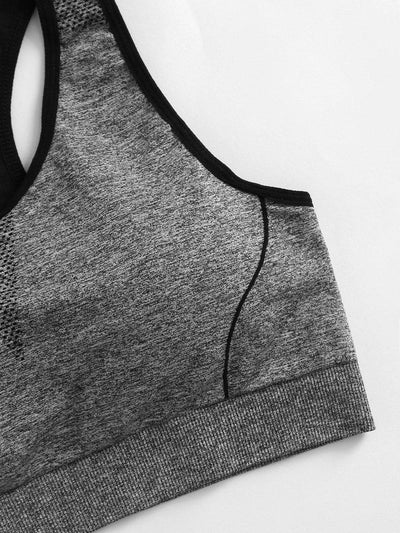 Striped Detail Racerback Sports Bra-sportswear-Des Mess