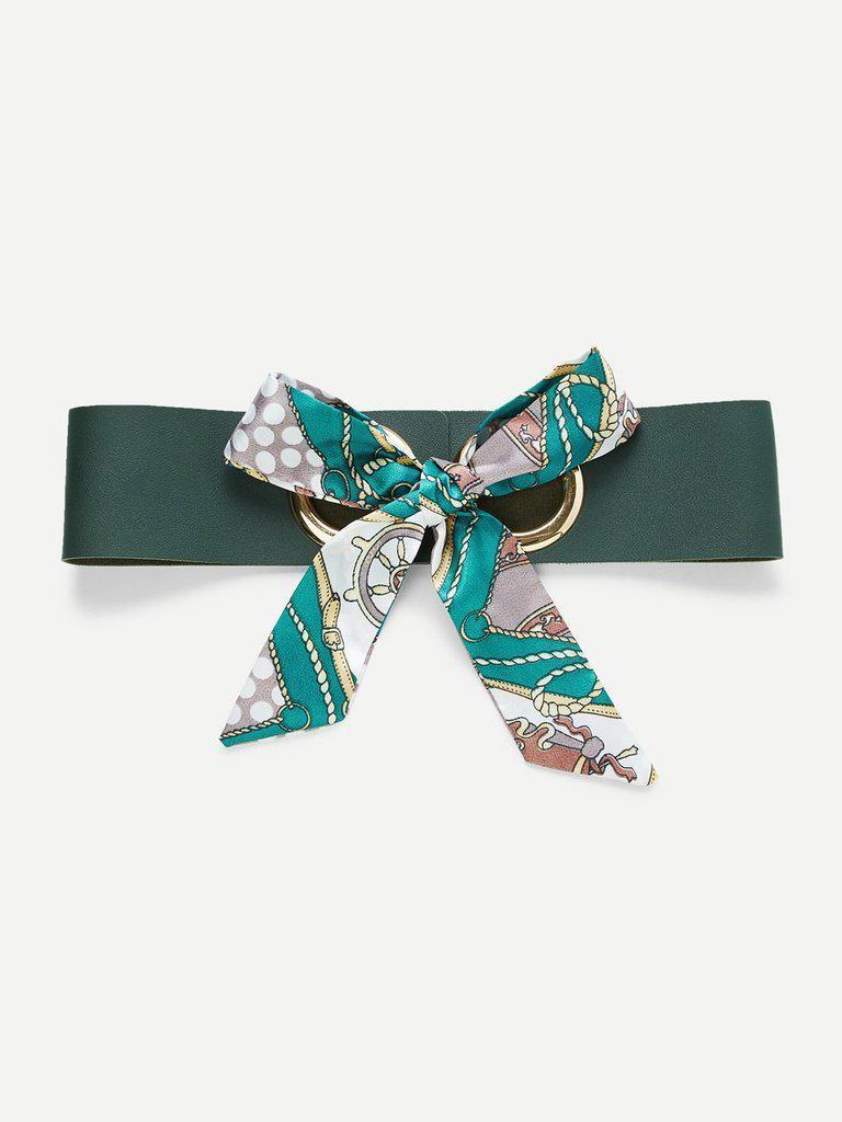 Scarf Bow Front PU Belt-accessories-Des Mess