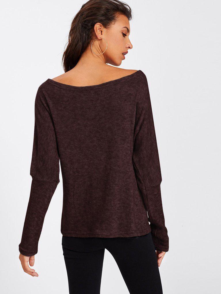 Batwing Sleeve Sweater-outerwear-Des Mess